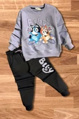 Bluey Desenli Lila Renk Kız Çocuk Eşofman Takım - 4