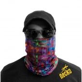 Renkli Geometrik Desen Maske 4 Mevsim Motosiklet ve Outdoor Bandana - Balaklava DN0384 - 2