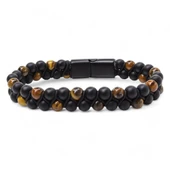 Kaplan Gözü Ve Oniks Doğaltaş Ve Çelik Halatlı Erkek Bileklik 31832B18D2 thumbnail 1