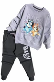 Bluey Desenli Lila Renk Kız Çocuk Eşofman Takım - 5