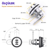 Upway Paslanmaz Çinko Alaşım Anahtarsız Şifreli Mobilya Dolap Çekmece Kilidi thumbnail 6