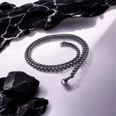 Kare Arnavut Çelik Kolye 4Mm 3183CEK053 thumbnail 2