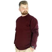 Erkek Sweatshirt Bisiklet Yaka Basic 20131 Mürdüm - 4