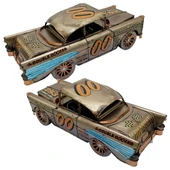 Vintage Koleksiyon Eskitme Chevrolet Belair Nostaljik Metal Araba 31 cm - 5
