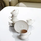 Kosova Kahve Fincan Takımı 6 Kişilik YKN05 Beyaz Gold - 1