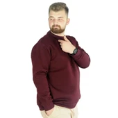 Erkek Sweatshirt Bisiklet Yaka Basic 20131 Mürdüm - 1