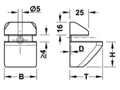 Raf Tutucu Cam-ahşap Parlak Krom 4-25 Mm. - 2 Adet thumbnail 2