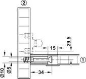 Minifix Dolap Bağlantı Elemanı Metal Dübelli Takım-4 Adet - 7