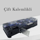 Fixpoint Çift Taraflı, Çift Kalemtıraşlı, Cüzdan Tipi Mavi Kalem Çantası/Kalemlik thumbnail 4