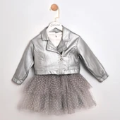 Kız Çocuk Griselle Deri Ceketli Tütü Etekli 3'lü Takım CMN-3741 thumbnail 2