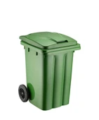 Omnipazar SY-6502 Tekerlekli Kapaklı Plastik Çöp Konteyneri 80 lt Yeşil - 1