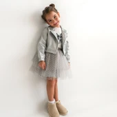 Kız Çocuk Griselle Deri Ceketli Tütü Etekli 3'lü Takım CMN-3741 thumbnail 1