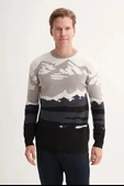 Cazador Vintage Soft Touch Slim Fit Bisiklet Yaka Desenli Kazak-33235 - 1