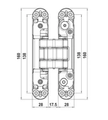 Gizli Ayarlı Kapı Menteşesi Antik Bronz 160*28 Mm thumbnail 2