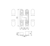 AGB Gizli Ayarlı Gömme Kapı Menteşesi ECLIPSE 3.2 Mat Siyah thumbnail 4