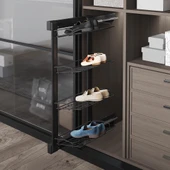 Antrasit Gizli Blum Tandem Raylı Frenli 4 Raflı Ayakkabılık Seti S6741-6742 thumbnail 1