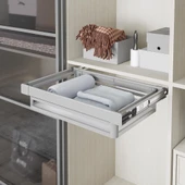 Antrasit Yan Bağlantılı Frenli Teleskopik Raylı Alüminyum Çekmece S6221-6228 thumbnail 4