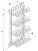 Antrasit Gizli Blum Tandem Raylı Frenli 4 Raflı Ayakkabılık Seti S6741-6742 thumbnail 5