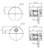 Paslanmaz Uv Pivot Cam Menteşesi 20 Mm thumbnail 3