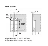Gizli Ayarlı Kapı Kapak Menteşesi Siyah 72 X 14 - 3