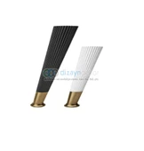 Konik Açılı Çizgili Koltuk Kanepe Ve Dolap Ayağı Mat Siyah-altın 23 Cm - 1