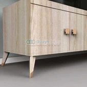 Üçgen Açılı Dolap Ayağı Mat Siyah Mat Altın 20 Cm - 2