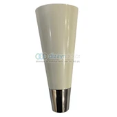 Konik Mobilya Dolap Ayağı Beyaz Parlak Krom 20 Cm - 1