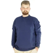 Büyük Beden Erkek Sweat Bis Yaka 20131 İndigo thumbnail 1