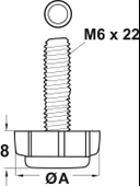 Sabit Baza Bingo Ayar Vidası M6 X 22 Mm - 2