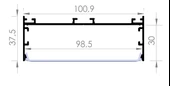 Lineer Sıvaaltı Gömme Pcb Led Profil Armatür 100-37 mm. thumbnail 3