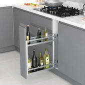 Tezgah Altı Yandan Raylı Alüminyum Şişelik & Deterjan 15 Cm. Modül S2806 thumbnail 1