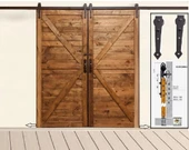 Ahır Kapı Çift Kanat Ferforje Mat Siyah Sürgü Kayar Kapı Sistemi thumbnail 3