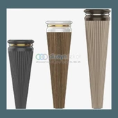 Çizgili Dolap Ayağı Altın Beyaz 18 Cm - 2