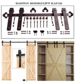 Ahır Kapı Çift Kanat Design 100s Sürgü Kayar Kapı Sistemi thumbnail 2