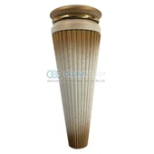 Çizgili Dolap Ayağı Altın Beyaz 18 Cm - 1