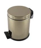 Parlak Altın Sarı Kaplama 5 Lt Pedallı Çöp Kovası - 1