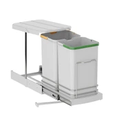 Teleskopik Raylı Plastik Gövde Çöp Kovası 12+12 Lt. Antrasit S2392 - 4