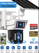 RX33 WİFİ Solar Güvenlik Kamerası Türkçe Hareketli Gece Görüşlü Güneş Enerjili Panelli Akıllı Kamera - 1