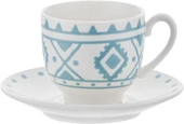 Emsan Ethnic Azur New Bone 2 Kişilik Kahve Fincan Takımı 90 ml Mavi thumbnail 2