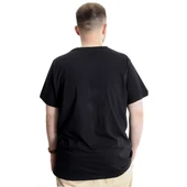 Büyük Beden Erkek T-shirt Basic 20031 Siyah - 4