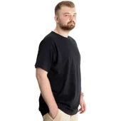 Büyük Beden Erkek T-shirt Basic 20031 Siyah - 2