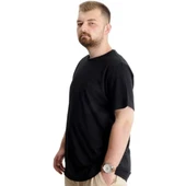Büyük Beden Erkek T-shirt Basic 20031 Siyah - 3