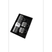 Vacuum Termos Paslanmaz Çelik 500 ml Sıcak-soğuk Termos Seti 3 Bardaklı granit gri - 2