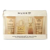 Nuxe Huile Prodigieuse Beauty Ritual Seyahat Kiti - Duş Yağı + Kuru Yağ + Parfüm + Vücut Sütü - 1