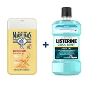 Listerine Cool Mint Ağız Bakım Suyu 250 ml + Le Petit Marseillais Duş Jeli Vanilya Sütü 250 ml - 1