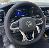 DİKİŞLİ DİREKSİYON KILIFI SİYAH DERİ NOKTALI DERİ SİYAH DİKİŞLİ VW POLO İÇİN thumbnail 1