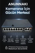 Anunnaki AN1028MN 8 Port PoE Switch | 120W | 2 Uplink | 250m Extend | IP Kamera Uyumlu AI Watchdog thumbnail 2