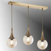 TT601-3S-FULLESK TT Aydınlatma Eskitme Kaplama 3 lü Sıralı Uzun Hunili Avize thumbnail 1