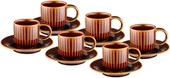 Emsan İstanbul Porselen Lev 6'lı Kahve Fincan Takımı Kahverengi thumbnail 1