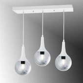 TT601-3S-FULLBY TT Aydınlatma Mat Beyaz 3 lü Uzun Hunili Sıralı Avize thumbnail 1